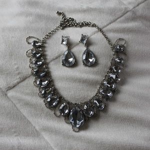 Heavy sterling silver necklace and earring set